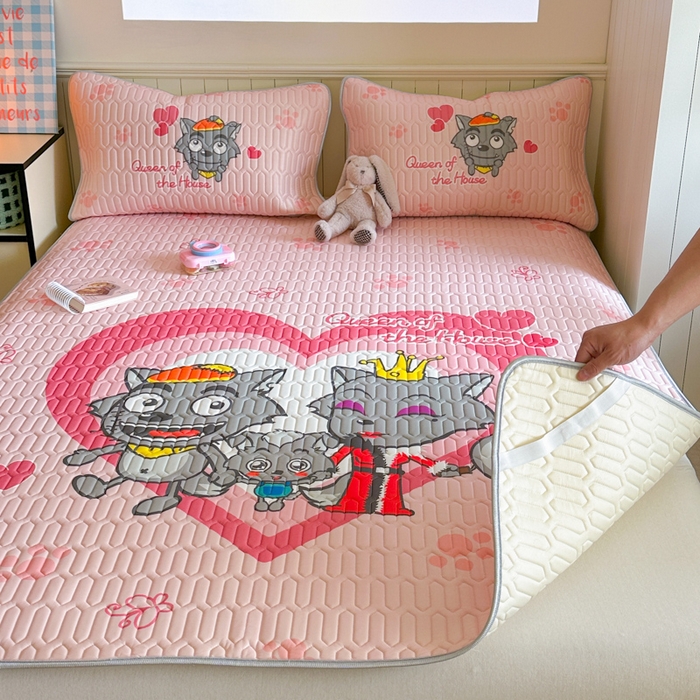 91家纺网 家纺一手货源 找家纺 金爱家 2025新款凉感丝乳胶凉席 乳胶-灰灰家族