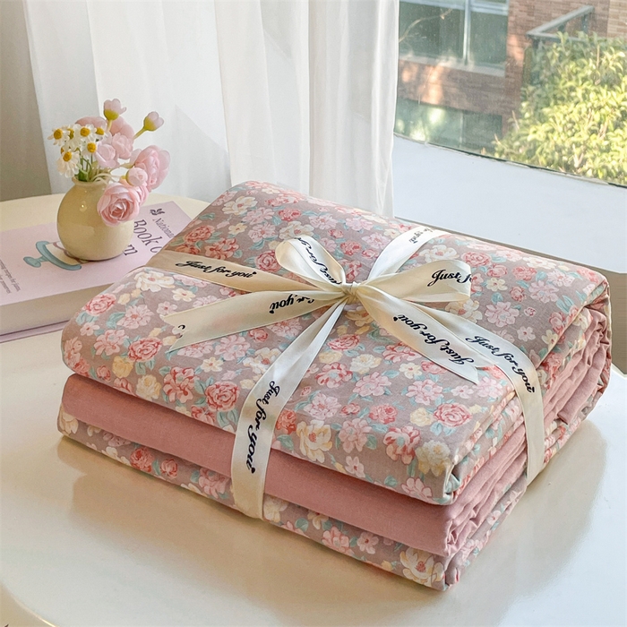 91家纺网 家纺一手货源 找家纺 （总）如约 2025新款A类全棉双层纱四件套