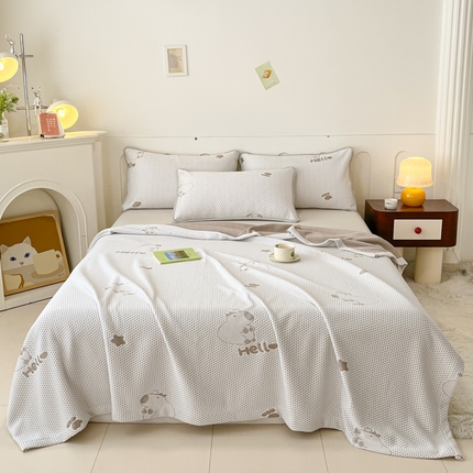 卡伦家纺2025凉豆豆冰丝毯系列 卡皮巴拉——咖