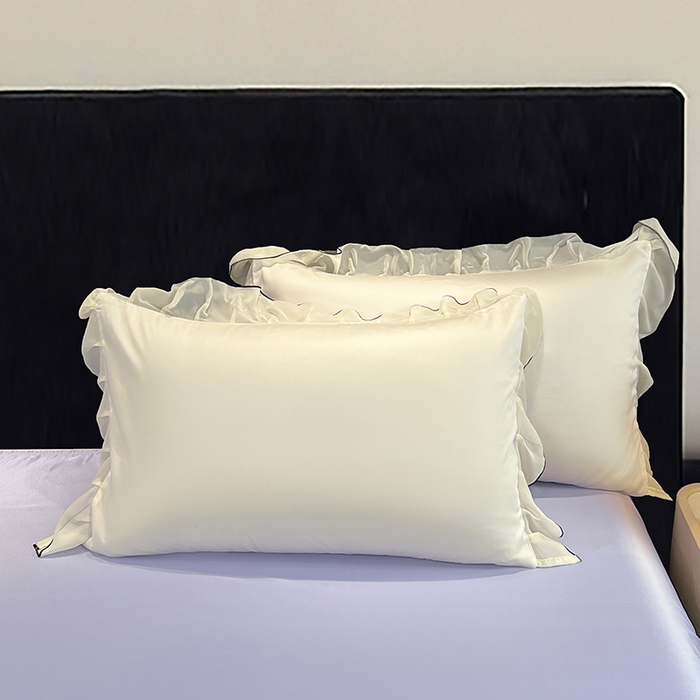 91家纺网 家纺一手货源 找家纺 （总）梦舒羽 2025新款刺绣水洗真丝花边夏被四件套宿舍夏凉被床单枕套三件套-蝶梦花边款