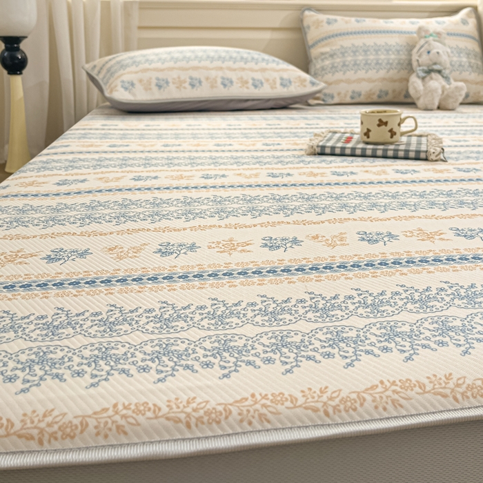 91家纺网 家纺一手货源 找家纺 （总）星座家纺 2025新款斜纹提花凉感丝凉席床笠款三件套