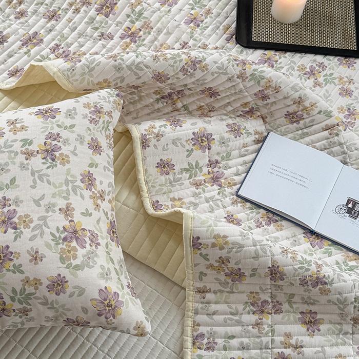 91家纺网 家纺一手货源 找家纺 TT.one 塔塔家居 2025新款全棉双层纱贝壳边夏被系列 床盖·半夏