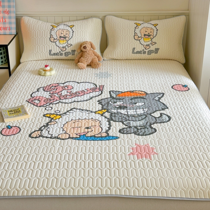 91家纺网 家纺一手货源 找家纺 金爱家 2025新款凉感丝乳胶凉席 乳胶-洋洋得意