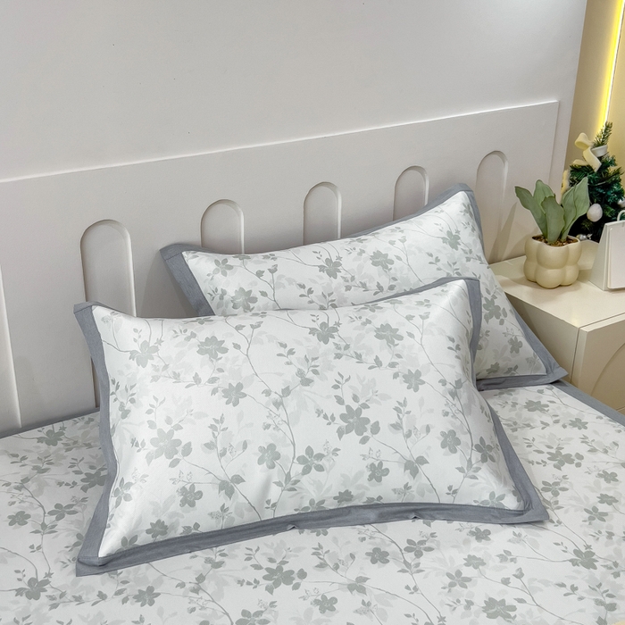 91家纺网 家纺一手货源 找家纺 倾慕家纺 2025年新款600D丝滑冰丝凉席-床席款 花点点绿