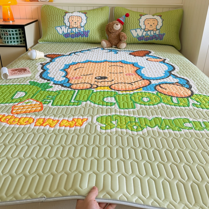 91家纺网 家纺一手货源 找家纺 金爱家 2025新款凉感丝乳胶凉席 乳胶-美梦羊羊