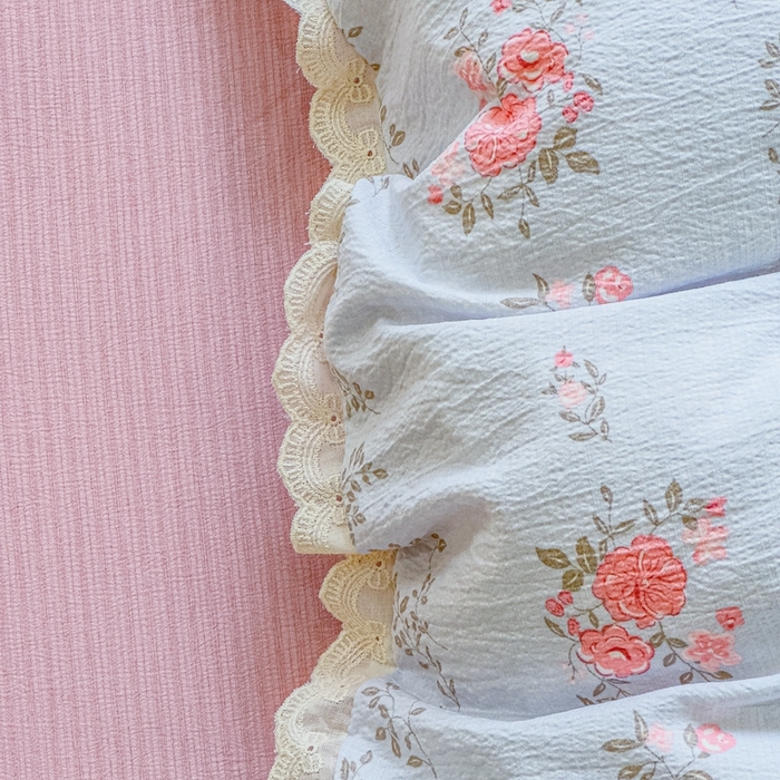 91家纺网 家纺一手货源 找家纺 可思家纺 2025新款法式皱皱纱四件套 赫拉花园-兰