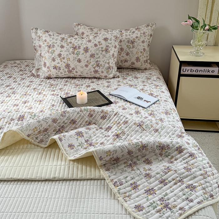 91家纺网 家纺一手货源 找家纺 TT.one 塔塔家居 2025新款全棉双层纱贝壳边夏被系列 床盖·半夏