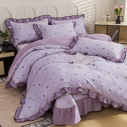 91家纺网 家纺一手货源 找家纺 （总）铠畅家纺 2025新款有氧双层纱印花夹棉床盖四件套-终版