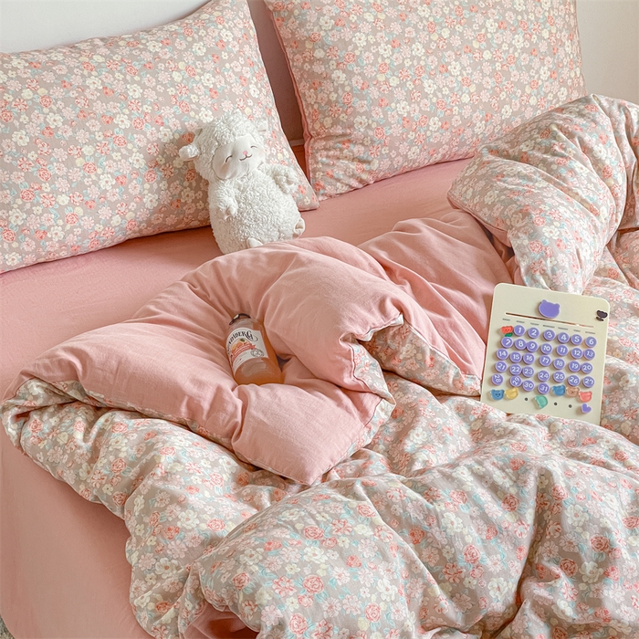 91家纺网 家纺一手货源 找家纺 （总）如约 2025新款A类全棉双层纱四件套