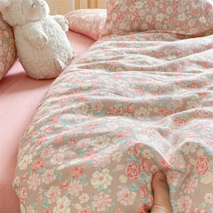 91家纺网 家纺一手货源 找家纺 （总）如约 2025新款A类全棉双层纱四件套