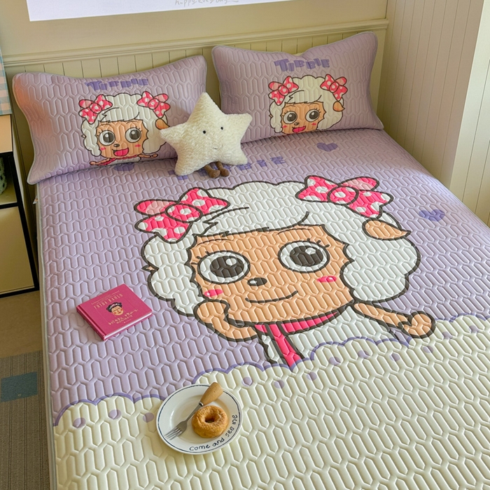 91家纺网 家纺一手货源 找家纺 金爱家 2025新款凉感丝乳胶凉席 乳胶-美羊羊公主