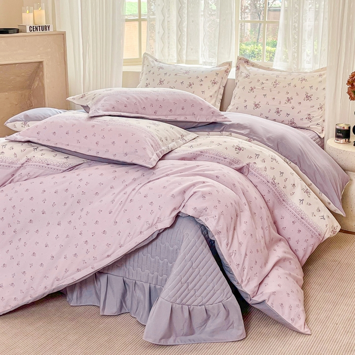 91家纺网 家纺一手货源 找家纺 （总）2025斯卡诺新款拼色针织水洗棉床盖四件套