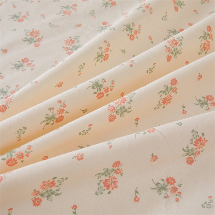 91家纺网 家纺一手货源 找家纺 缦彩 2025新款韩版纯棉床裙四件套 夕颜