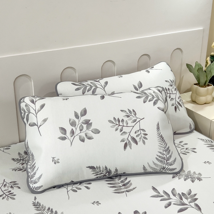 91家纺网 家纺一手货源 找家纺 2025年新款600D丝滑冰丝凉席-床笠款 素叶灰