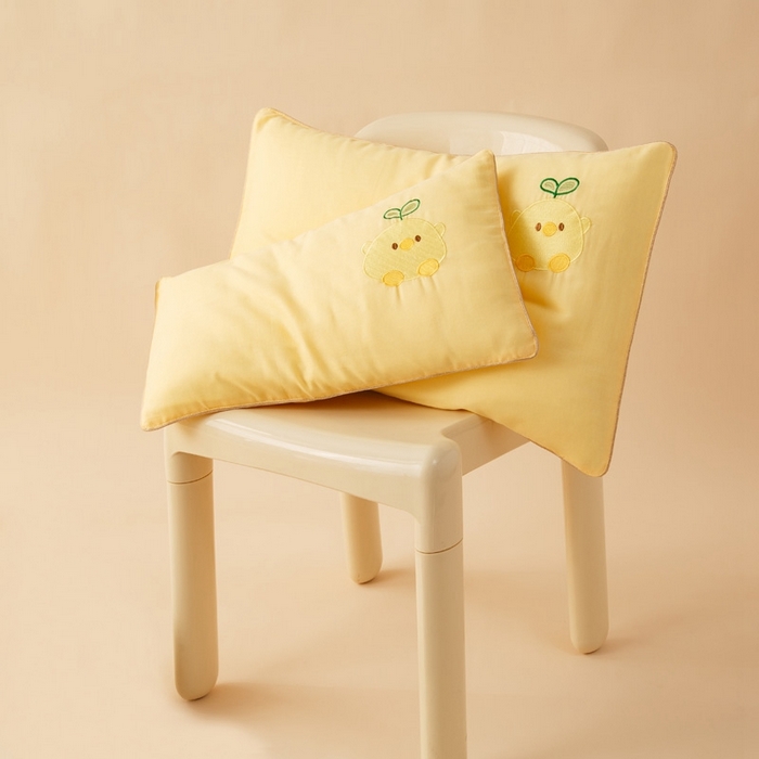 91家纺网 家纺一手货源 找家纺 喜多兔2025新款小轻柔纯棉双层纱枕套枕头 黄色Q小鸡