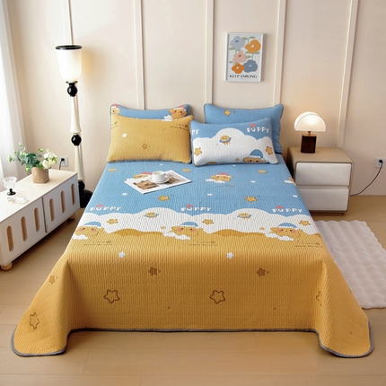 91家纺网 家纺一手货源 找家纺 （总）情煊家纺 2025新款双面全棉床盖夹棉床盖三件套