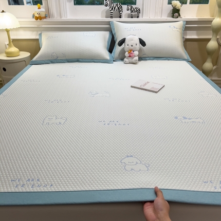 91家纺网 家纺一手货源 找家纺 （总）倾慕家纺 2025年新款PE豆豆提花凉席卡通系列-床席款