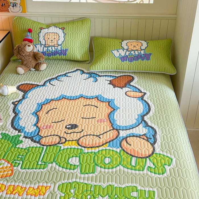 91家纺网 家纺一手货源 找家纺 金爱家 2025新款凉感丝乳胶凉席 乳胶-美梦羊羊