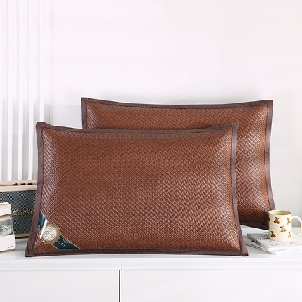 小牛2025新款PE冷感霸王藤夏凉枕套系列凉枕套凉枕套冰丝枕套藤枕套冰藤枕套冰丝枕套竹枕套凉席枕套豆豆枕 红棕48*74cm【一只】