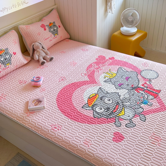 91家纺网 家纺一手货源 找家纺 金爱家 2025新款凉感丝乳胶凉席 乳胶-灰灰家族