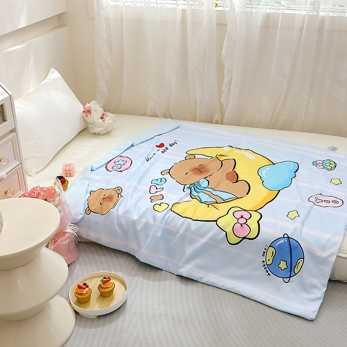 91家纺网 家纺一手货源 找家纺 八零年代 2025新款儿童A类天丝夏被冰爽棉空调被凉感被幼儿园凉席夏被三件套