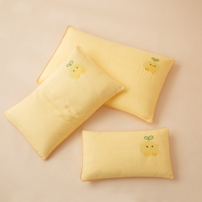 91家纺网 家纺一手货源 找家纺 喜多兔2025新款小轻柔纯棉双层纱枕套枕头 黄色Q小鸡
