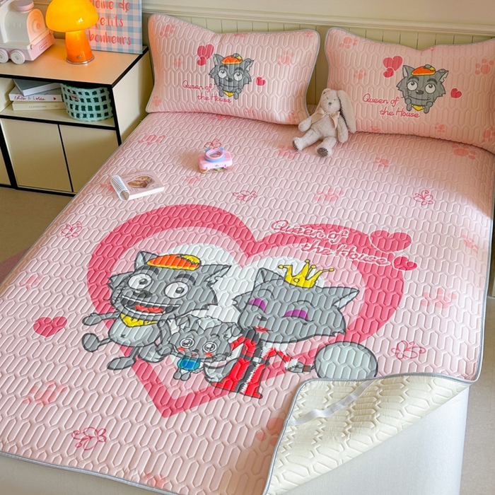 91家纺网 家纺一手货源 找家纺 金爱家 2025新款凉感丝乳胶凉席 乳胶-灰灰家族