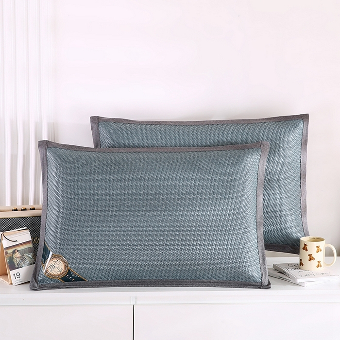 91家纺网 家纺一手货源 找家纺 小牛2025新款PE冷感霸王藤夏凉枕套系列凉枕套凉枕套冰丝枕套藤枕套冰藤枕套冰丝枕套竹枕套凉席枕套豆豆枕 浅蓝48*74cm【一只】