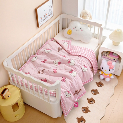 91家纺网 家纺一手货源 找家纺 （总）芭伯妮 2025新款全棉三丽鸥大豆夏被 纯棉儿童夏被夏凉被空调被