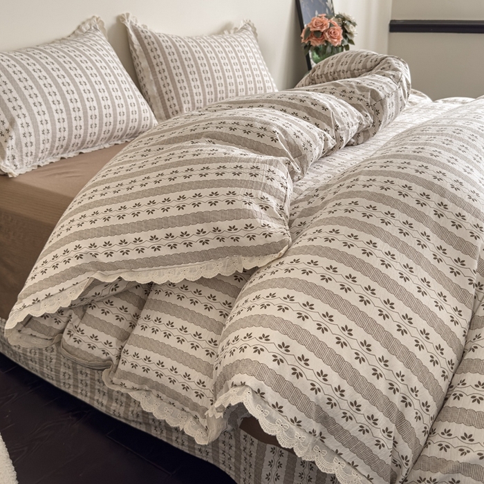 91家纺网 家纺一手货源 找家纺 可思家纺 2025新款法式皱皱纱四件套 罗马假日