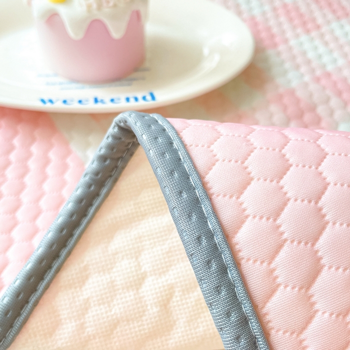 91家纺网 家纺一手货源 找家纺 川悦生活 2025新款大阪冰豆豆凉感凉席三件套 杏运花