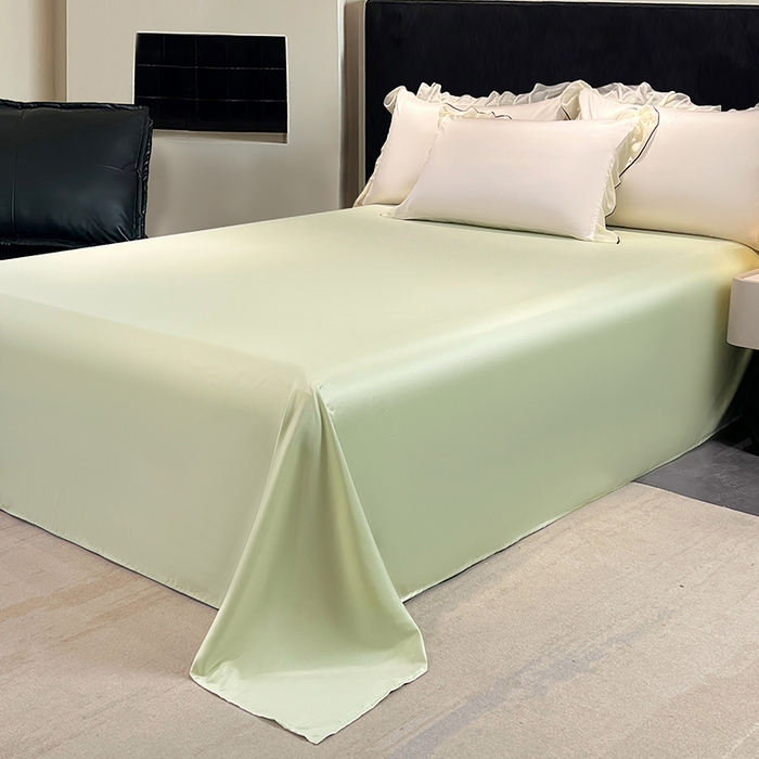 91家纺网 家纺一手货源 找家纺 梦舒羽 2025新款刺绣水洗真丝花边夏被四件套宿舍夏凉被床单枕套三件套-蝶梦花边款 蝶梦-绿 花边款