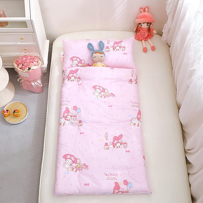 91家纺网 家纺一手货源 找家纺 八零年代 2024新款三丽鸥睡袋儿童一体防踢被 纯棉四季款