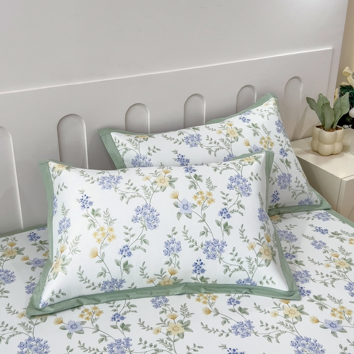 91家纺网 家纺一手货源 找家纺 倾慕家纺 2025年新款600D丝滑冰丝凉席-床席款 点点兰花