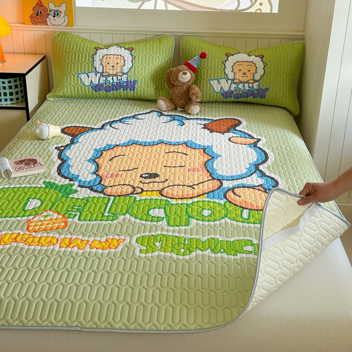 91家纺网 家纺一手货源 找家纺 金爱家 2025新款凉感丝乳胶凉席 乳胶-美梦羊羊