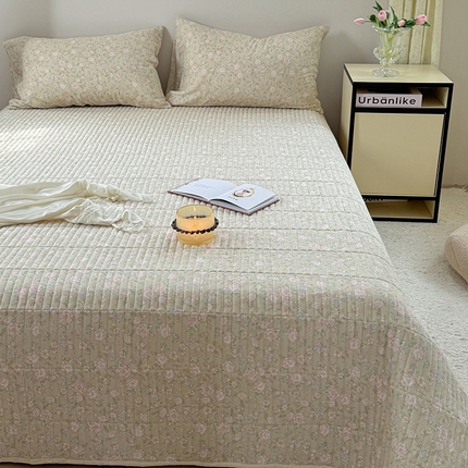 91家纺网 家纺一手货源 找家纺 TT.one 塔塔家居 2025新款全棉双层纱贝壳边夏被系列 床盖·茉香