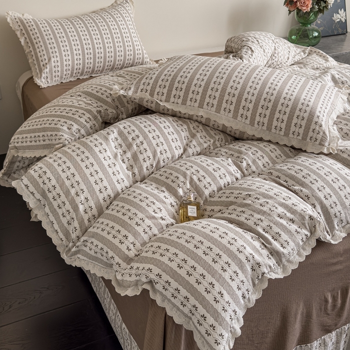 91家纺网 家纺一手货源 找家纺 可思家纺 2025新款法式皱皱纱四件套 罗马假日