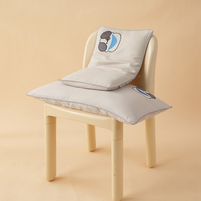 91家纺网 家纺一手货源 找家纺 喜多兔2025新款小轻柔纯棉双层纱枕套枕头 灰色Q小狗