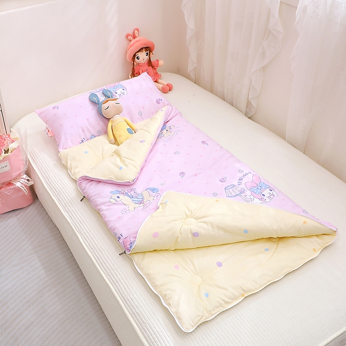 91家纺网 家纺一手货源 找家纺 八零年代 2024新款三丽鸥睡袋儿童一体防踢被 纯棉四季款