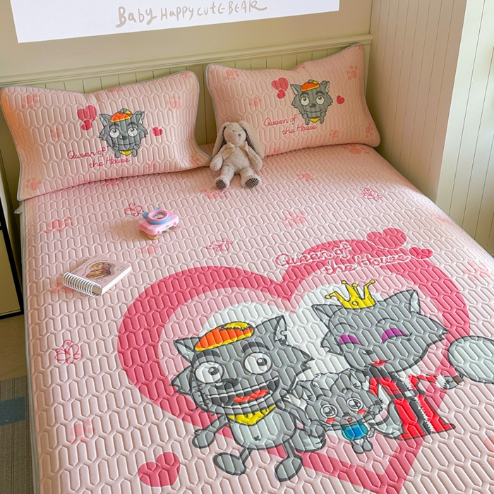 91家纺网 家纺一手货源 找家纺 金爱家 2025新款凉感丝乳胶凉席 乳胶-灰灰家族