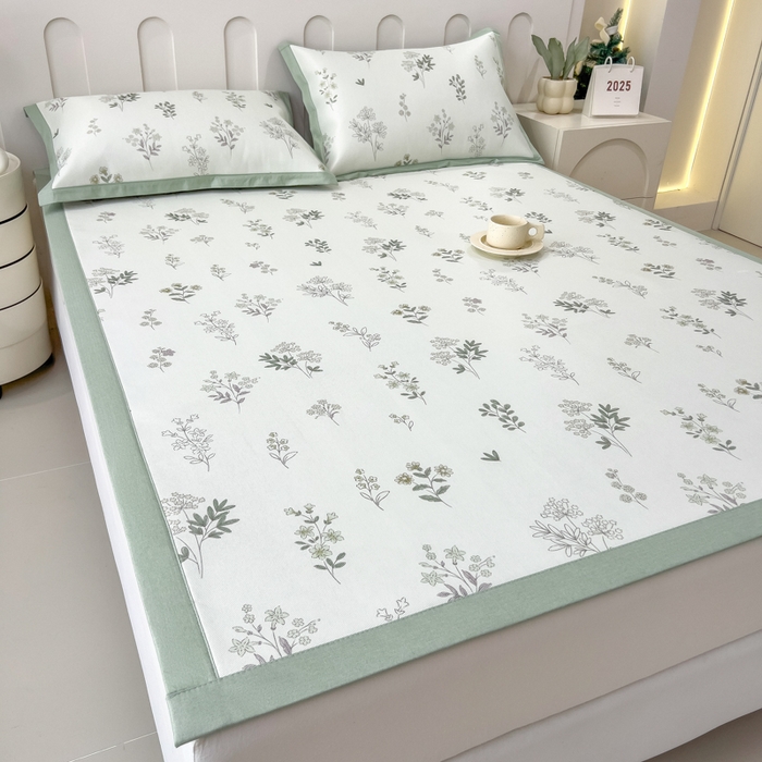 91家纺网 家纺一手货源 找家纺 倾慕家纺 2025年新款600D丝滑冰丝凉席-床席款 清凉一叶