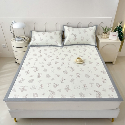 倾慕家纺 2025年新款600D丝滑冰丝凉席-床席款 暑味