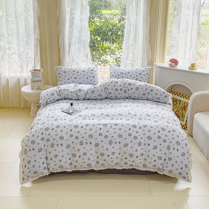 91家纺网 家纺一手货源 找家纺 （总）可思家纺 2025新款法式皱皱纱四件套