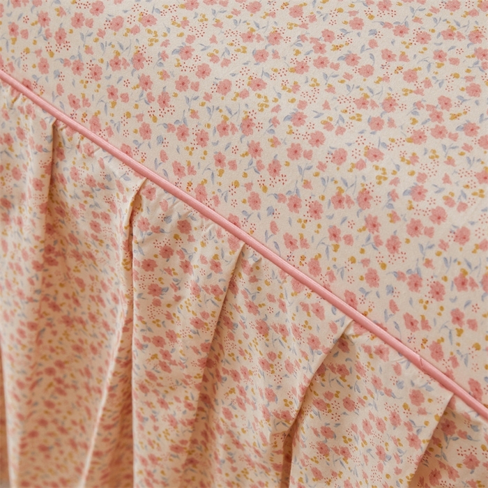 91家纺网 家纺一手货源 找家纺 缦彩 2025新款韩版纯棉床裙四件套 美娜