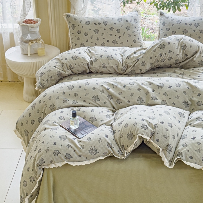 91家纺网 家纺一手货源 找家纺 （总）可思家纺 2025新款法式皱皱纱四件套