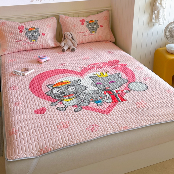 91家纺网 家纺一手货源 找家纺 金爱家 2025新款凉感丝乳胶凉席 乳胶-灰灰家族