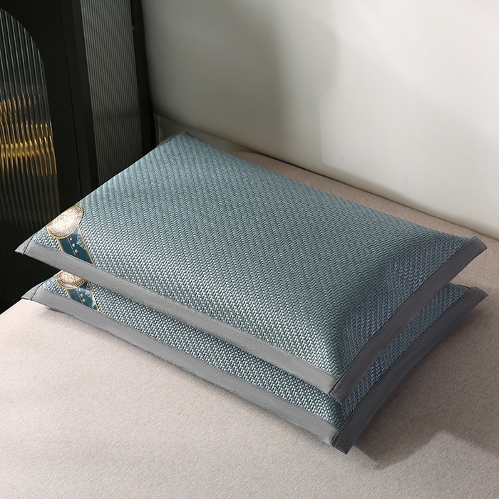 91家纺网 家纺一手货源 找家纺 小牛2025新款PE冷感霸王藤夏凉枕套系列凉枕套凉枕套冰丝枕套藤枕套冰藤枕套冰丝枕套竹枕套凉席枕套豆豆枕 浅蓝48*74cm【一只】
