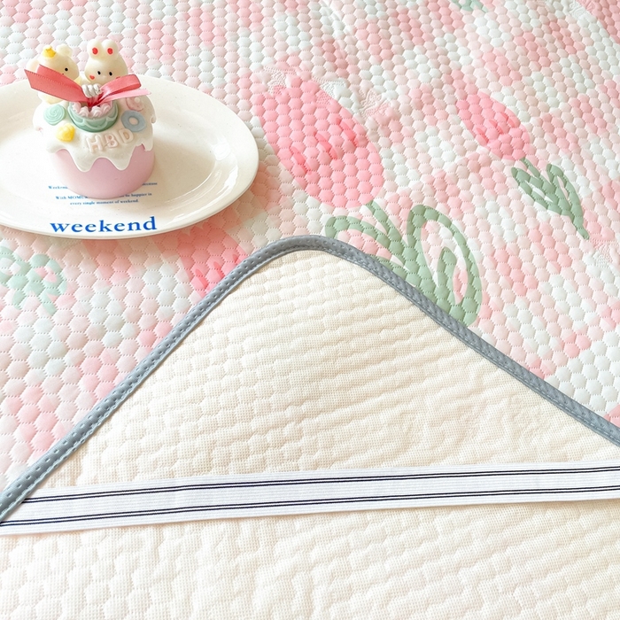 91家纺网 家纺一手货源 找家纺 川悦生活 2025新款大阪冰豆豆凉感凉席三件套 杏运花