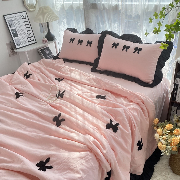 91家纺网 家纺一手货源 找家纺 （总）2025新款毛巾绣单夏被夏被四件套