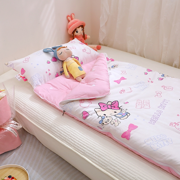 91家纺网 家纺一手货源 找家纺 八零年代 2024新款三丽鸥睡袋儿童一体防踢被 纯棉四季款